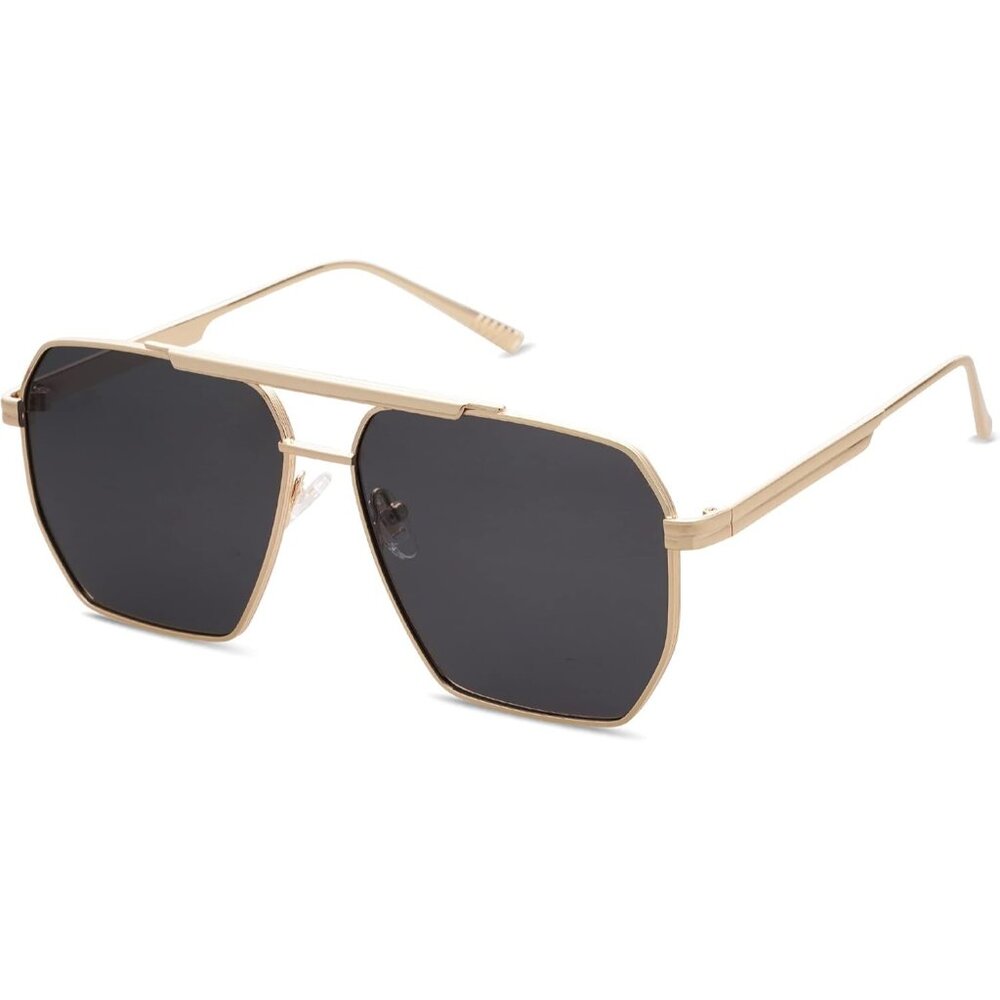 Unisex Gold Oversized Square Polarized Sunglasses for  Vintage Shades Classic